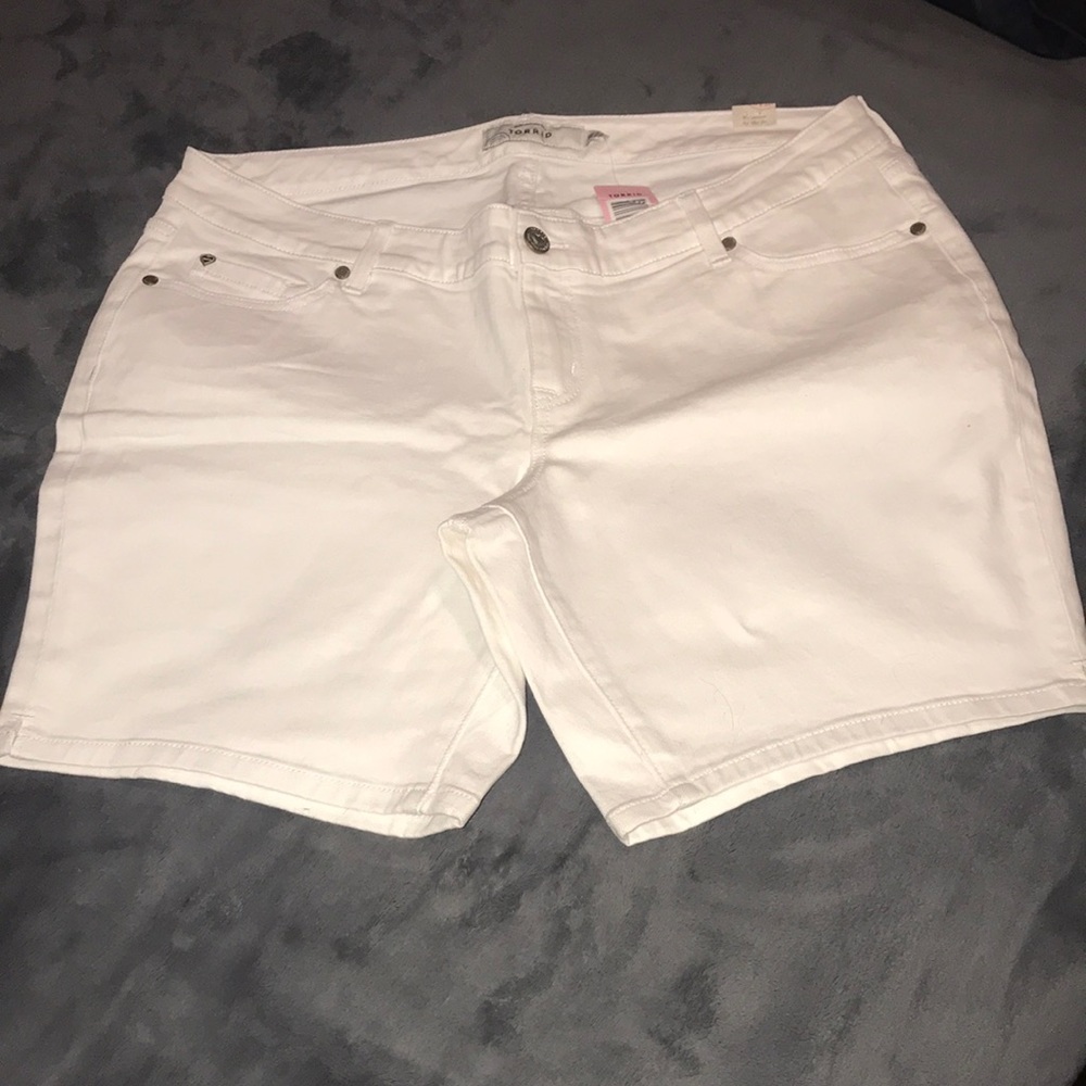 Torrid White Jean Shorts